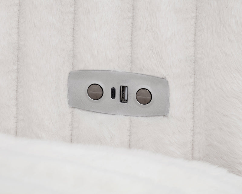 Jacana Corduroy Upholstered Dual Power Chaise Sofa