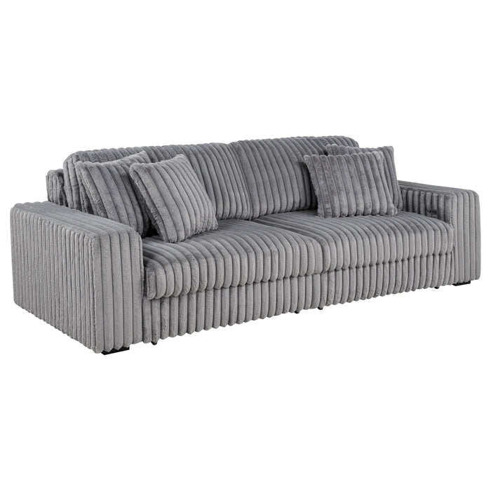 Jacana Corduroy Upholstered Dual Power Chaise Sofa