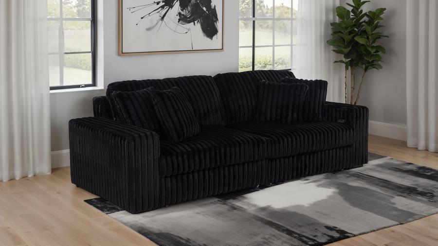 Jacana Corduroy Upholstered Dual Power Chaise Sofa