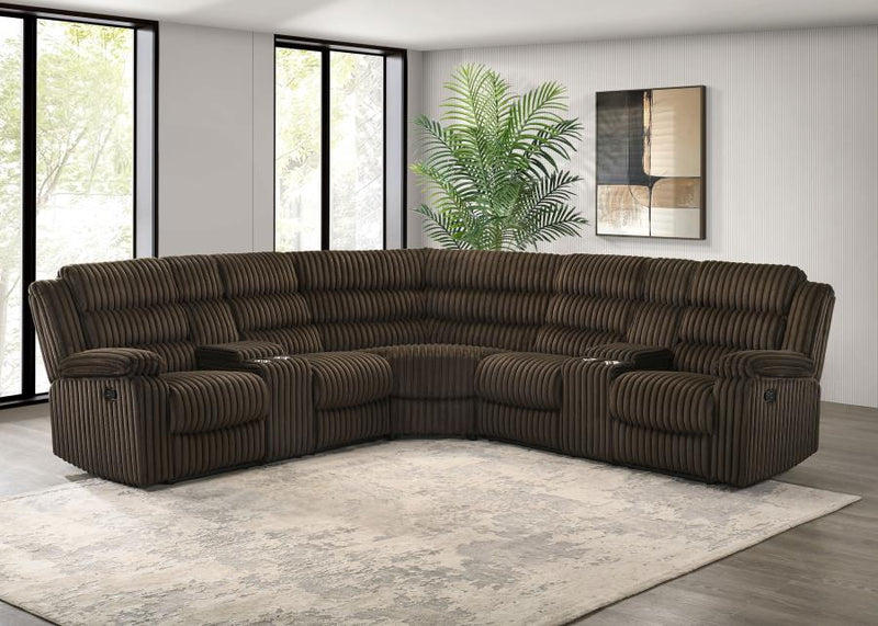 Sofá seccional reclinable tapizado Atkinson