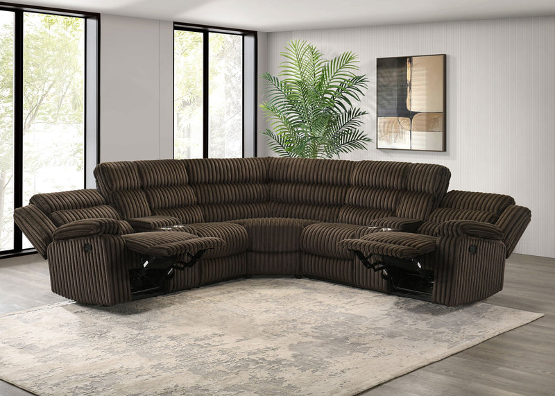 Sofá seccional reclinable tapizado Atkinson