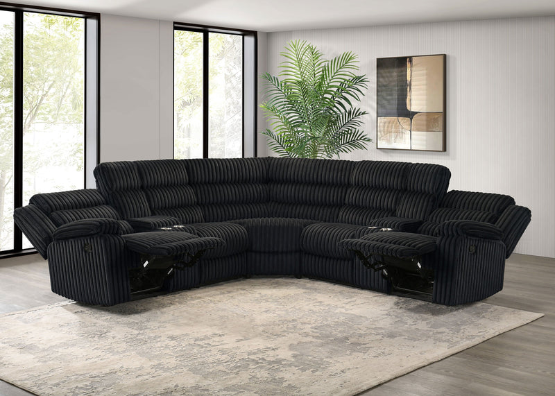 Sofá seccional reclinable tapizado Atkinson