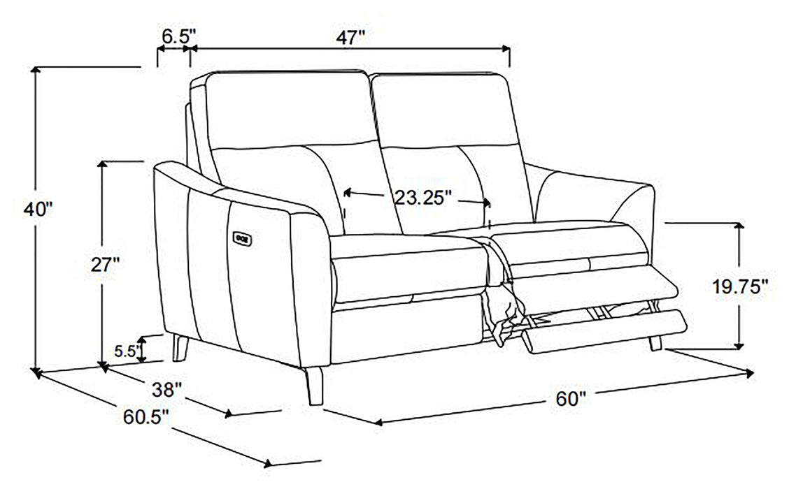 Derek Upholstered Power Loveseat