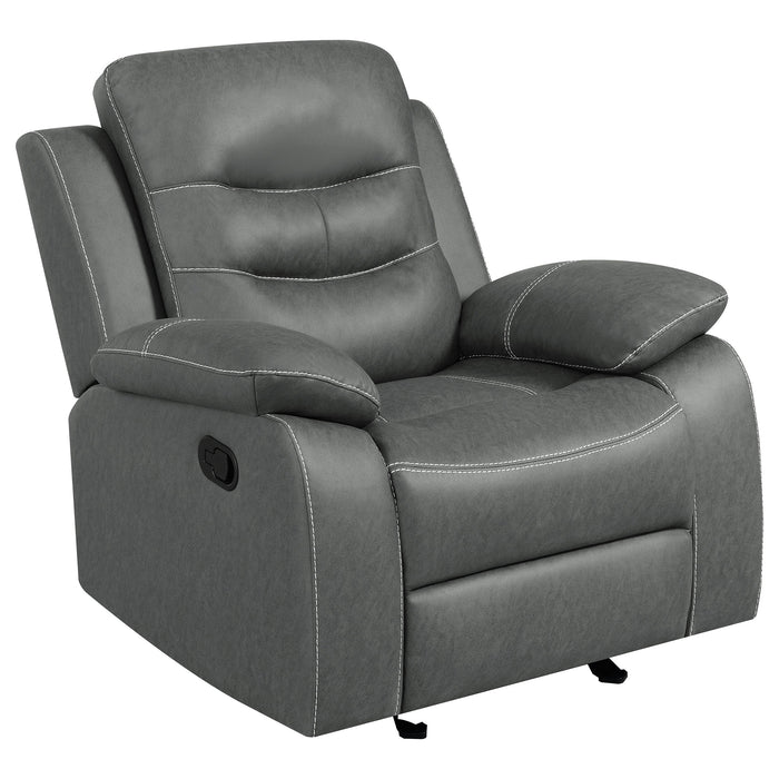 Nova 2-piece Upholstered Motion Reclining Sofa Set Dark Grey