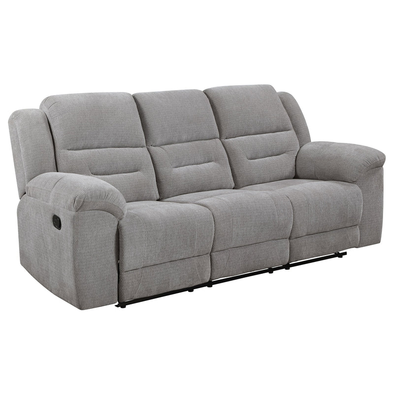 Juego de sofá reclinable tapizado en chenilla Gilson, gris