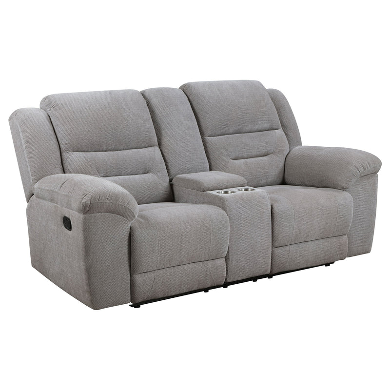 Juego de sofá reclinable tapizado en chenilla Gilson, gris