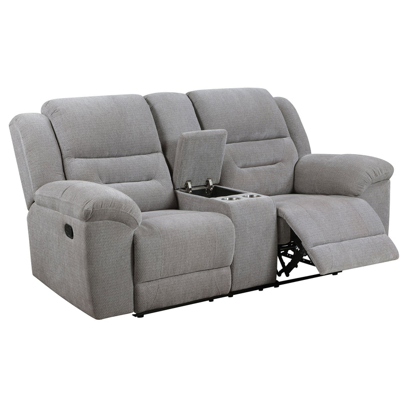Juego de sofá reclinable tapizado en chenilla Gilson, gris