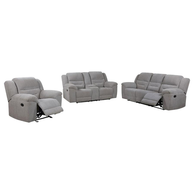 Gilson 3-piece Chenille Upholstered Reclining Sofa Set