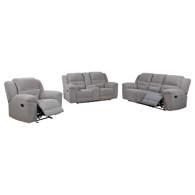 Juego de sofá reclinable tapizado en chenilla Gilson, gris