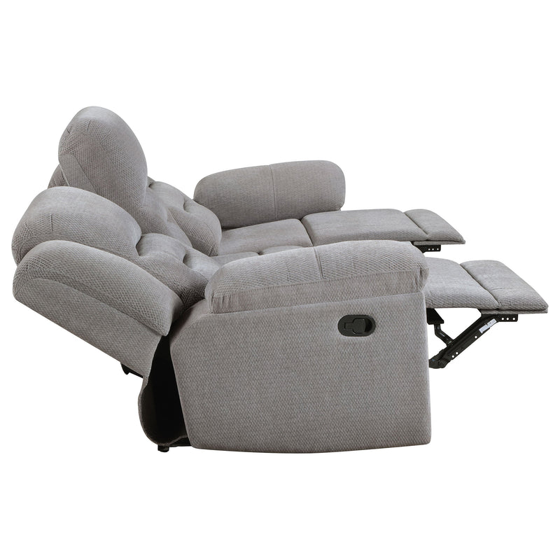 Juego de sofá reclinable tapizado en chenilla Gilson, gris