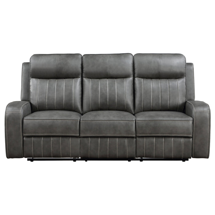 Raelynn 2-piece Upholstered Motion Reclining Sofa Set Grey