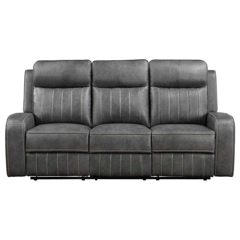 Raelynn Upholstered Track Arm Motion Sofa Grey