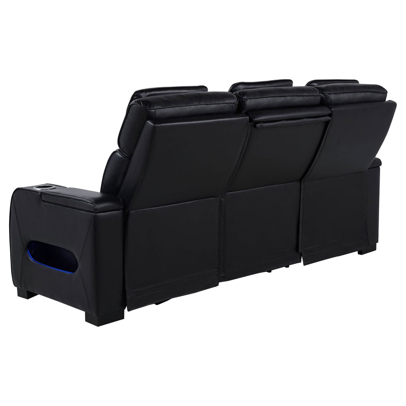 Zuma Faux Leather Dual Power LED Sofa Set