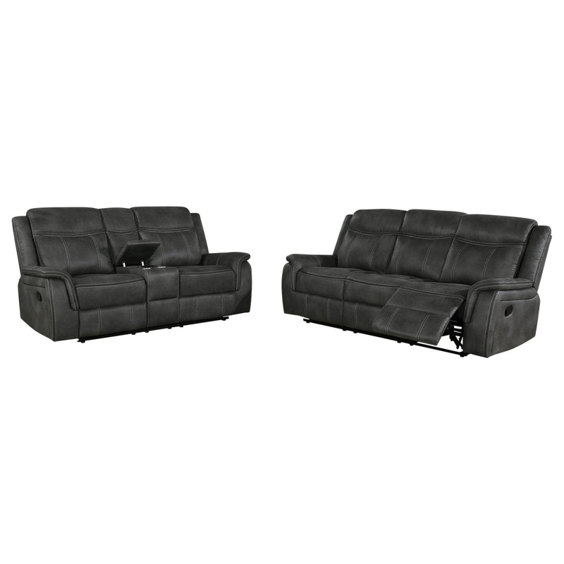 Juego de sofá reclinable tapizado Lawrence, color carbón