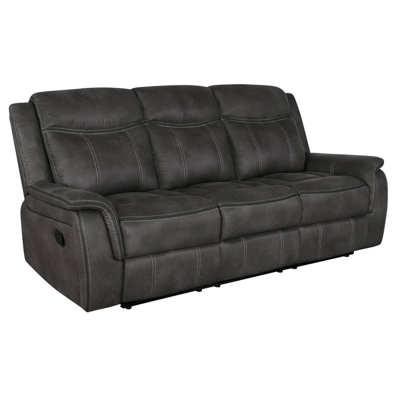Juego de sofá reclinable tapizado Lawrence, color carbón