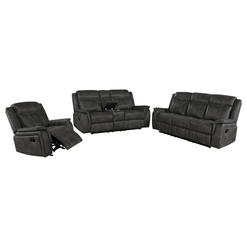 Juego de sofá reclinable tapizado Lawrence, color carbón