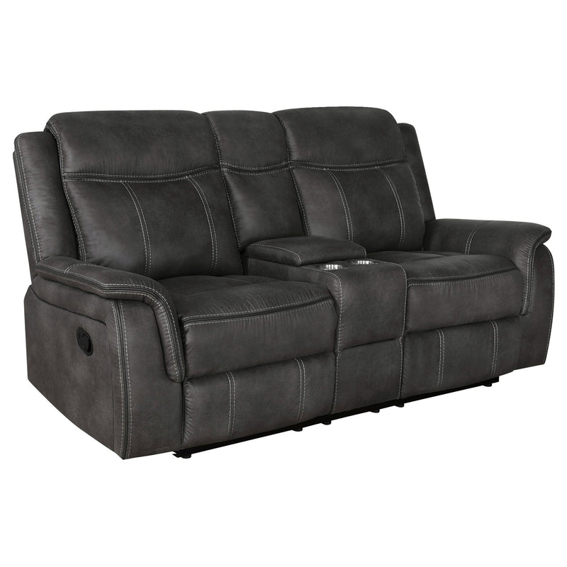 Juego de sofá reclinable tapizado Lawrence, color carbón