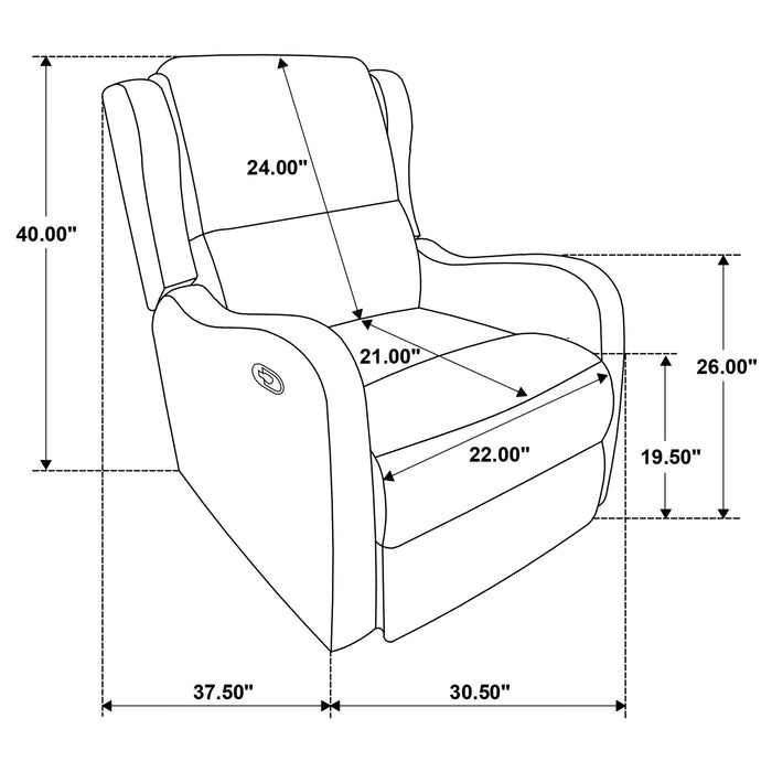 Kelsey Upholstered English Arm Recliner Chair Ivory