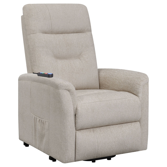 Henrietta Power Lift Recliner with Storage Pocket Beige