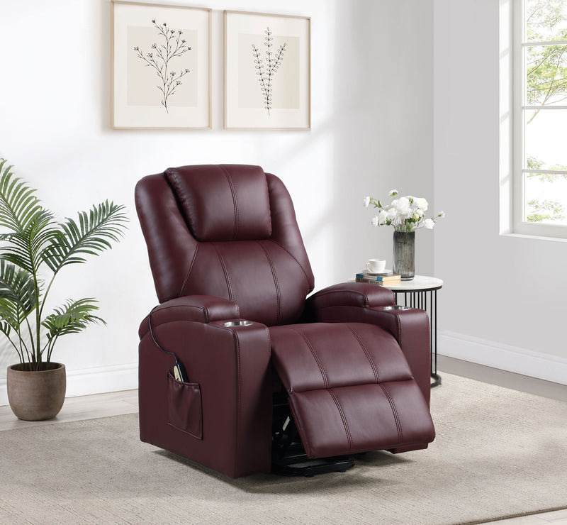 Armstrong Upholstered Power Lift Massage Recliner