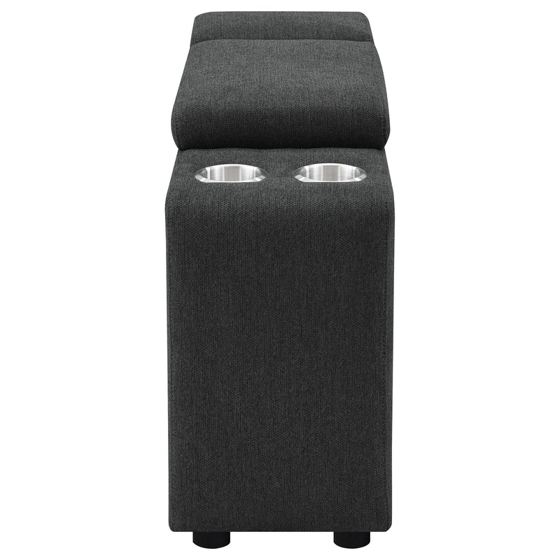 Collins Upholstered Modular Storage Console Dark Grey