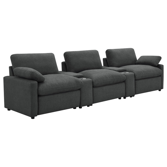 Collins  Power Reclining Home Theater Seating Dark Grey