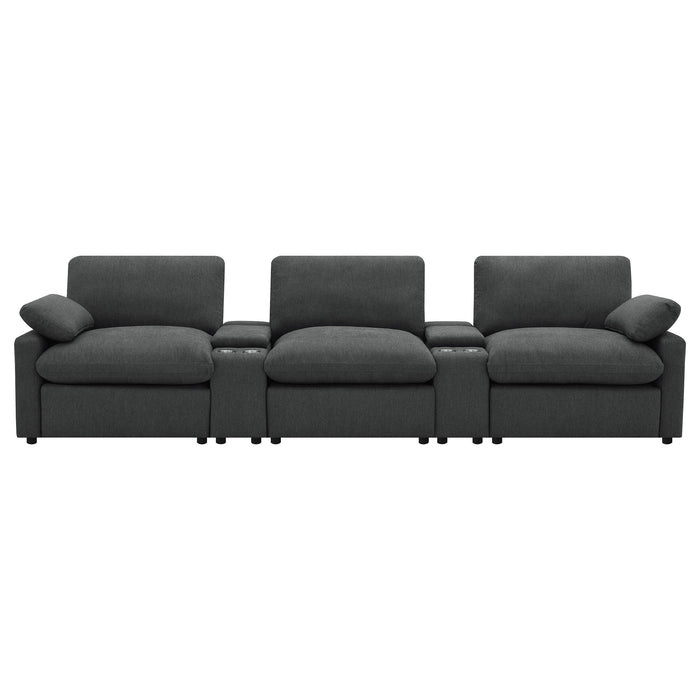 Collins  Power Reclining Home Theater Seating Dark Grey