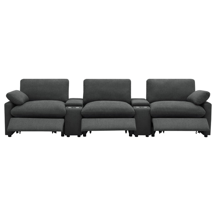 Collins  Power Reclining Home Theater Seating Dark Grey