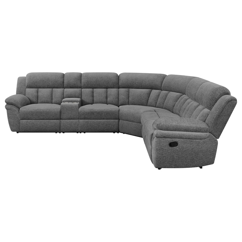 Sofá seccional modular reclinable de 6 piezas, modelo Baréin, color carbón