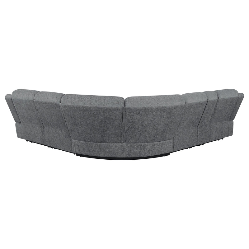 Sofá seccional modular reclinable de 6 piezas, modelo Baréin, color carbón