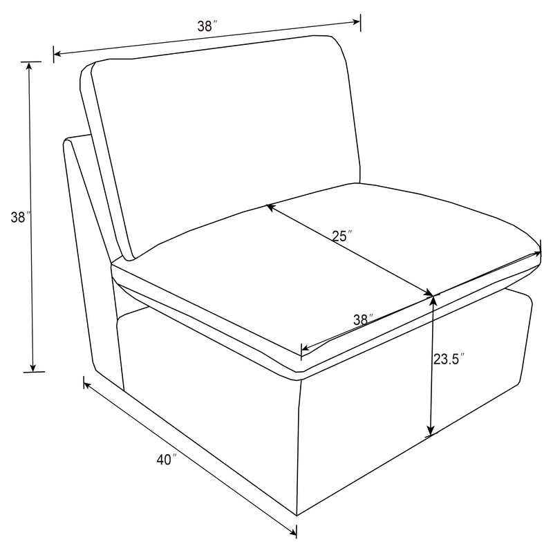 Sillón modular sin brazos Collins