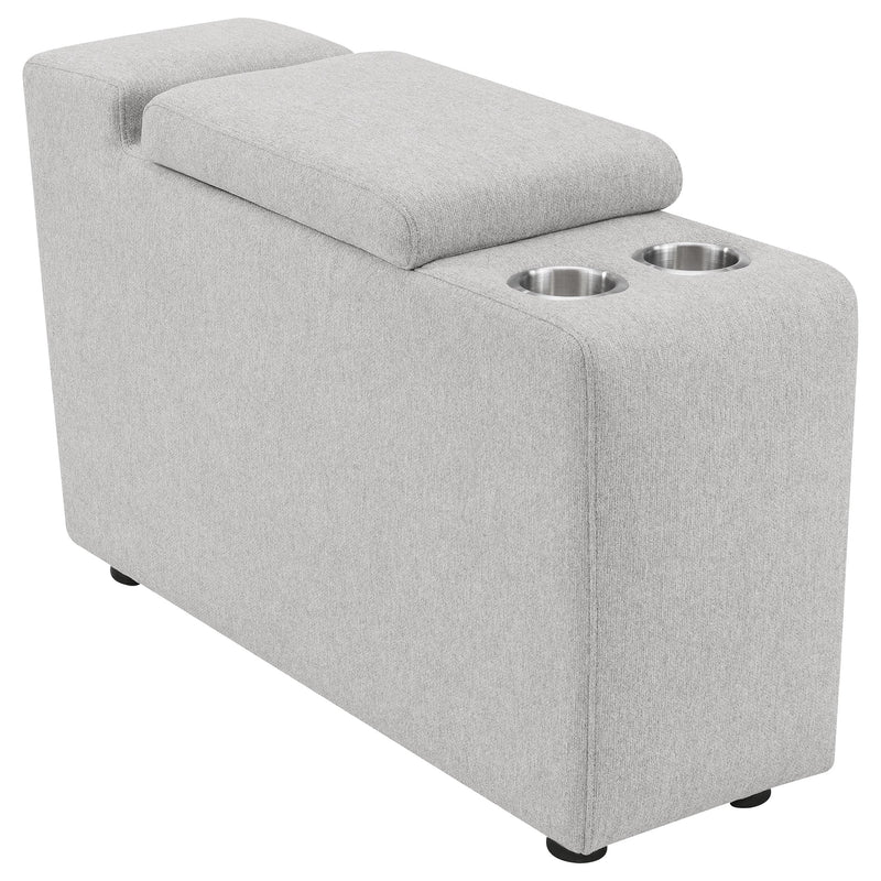 Consola modular de almacenamiento Collins tapizada gris