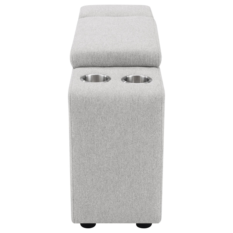 Consola modular de almacenamiento Collins tapizada gris