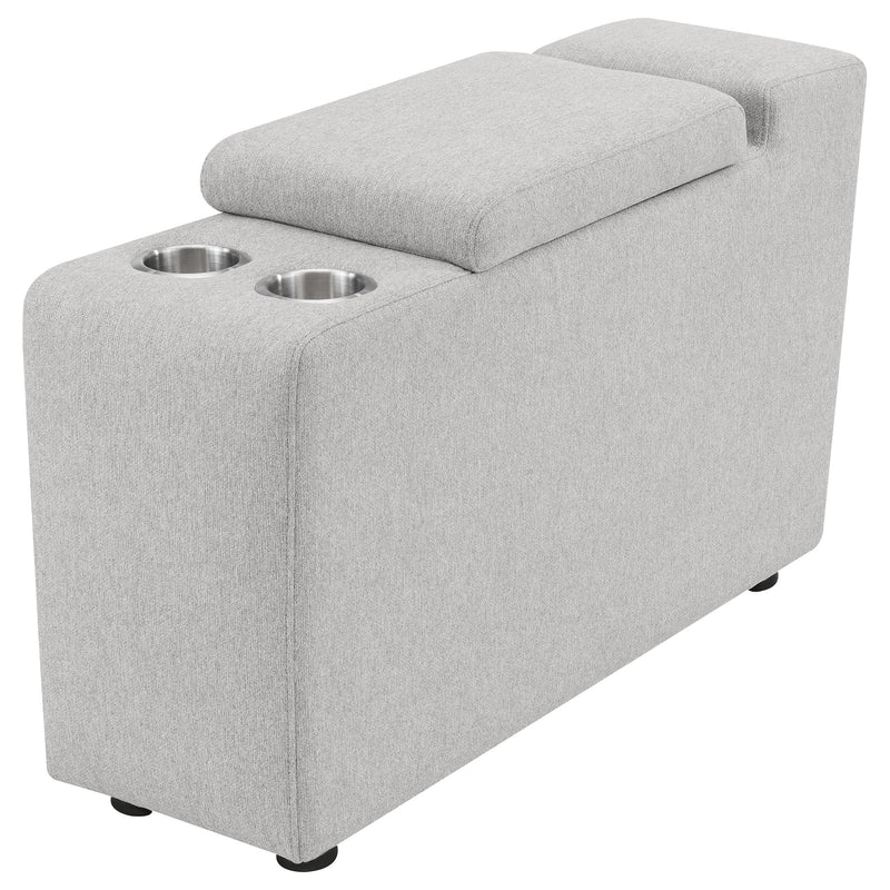 Consola modular de almacenamiento Collins tapizada gris
