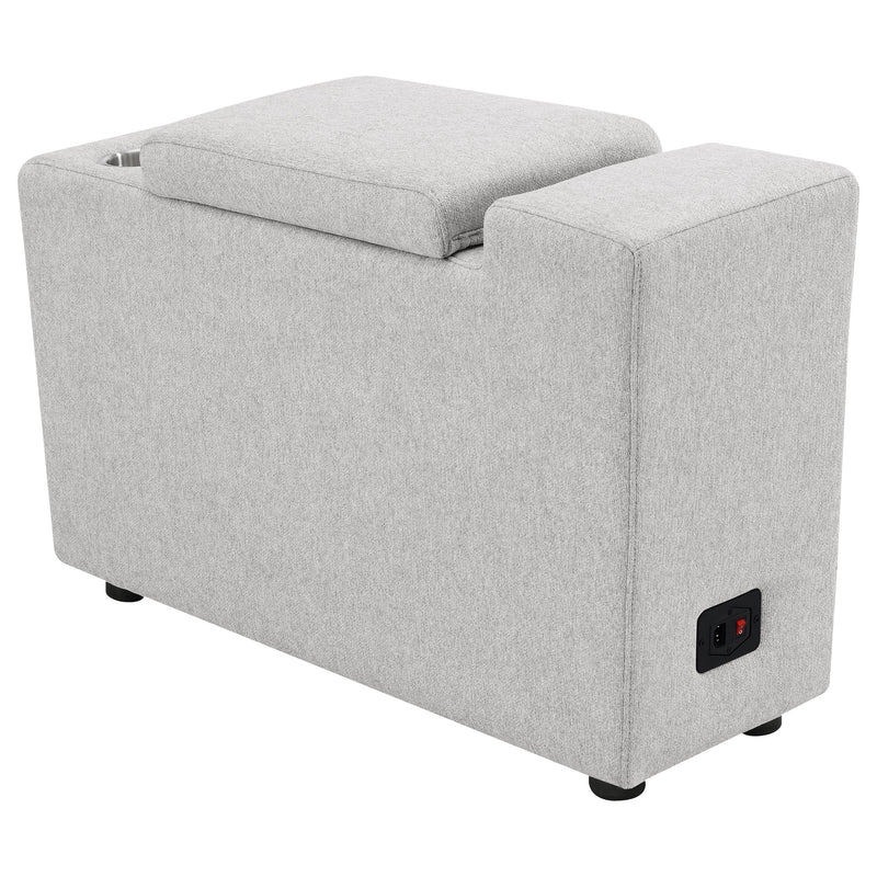 Consola modular de almacenamiento Collins tapizada gris