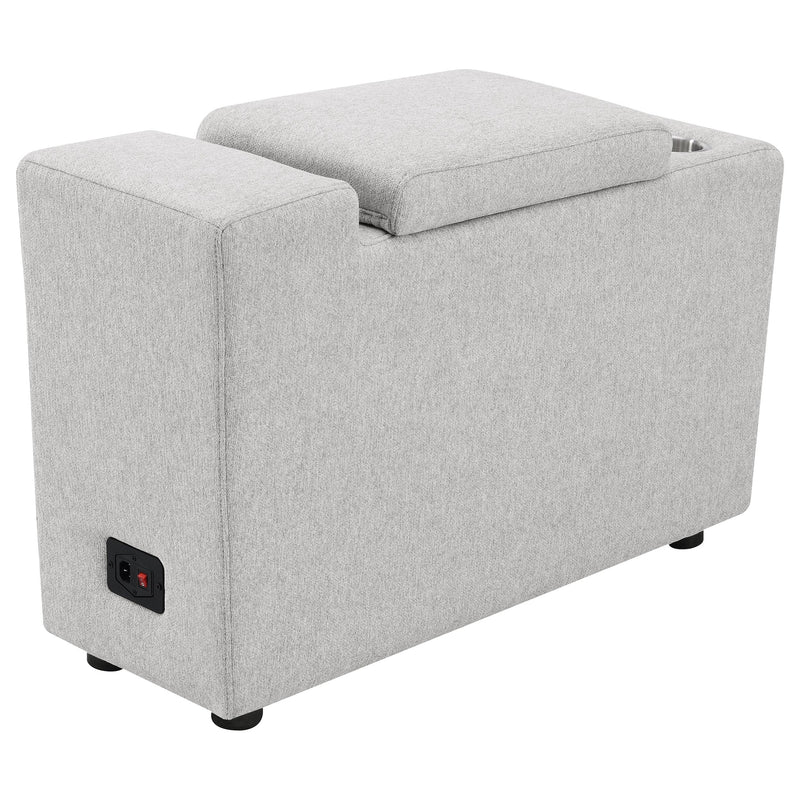 Consola modular de almacenamiento Collins tapizada gris