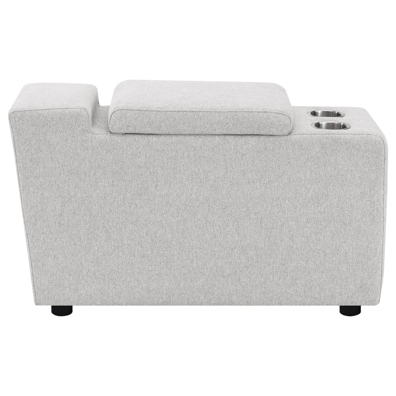 Consola modular de almacenamiento Collins tapizada gris