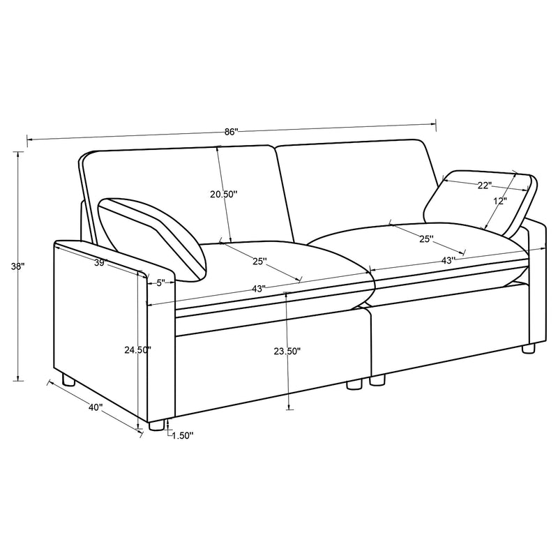 Sofá biplaza reclinable eléctrico modular Collins
