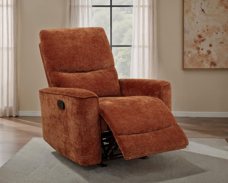 Navarro Chenille Upholstered Glider Recliner