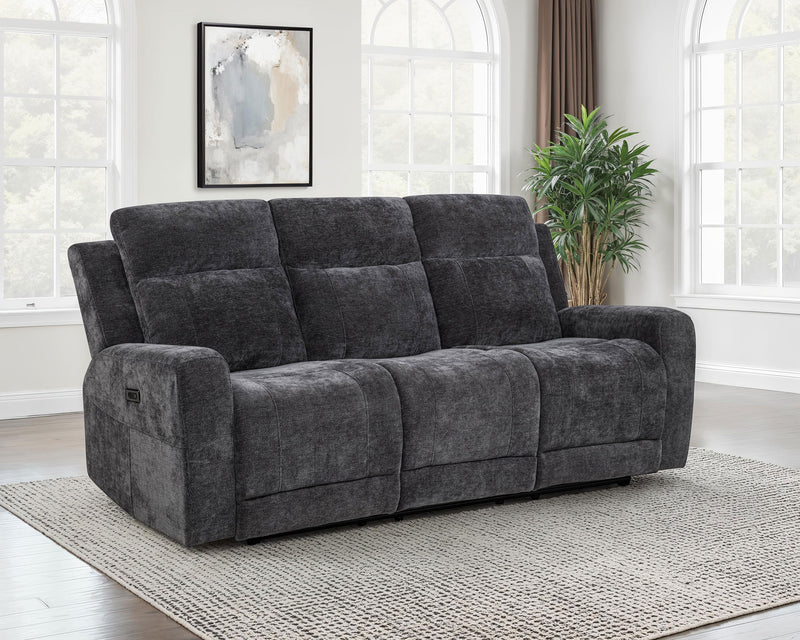 Kennett Chenille Upholstered Power Reclining Sofa