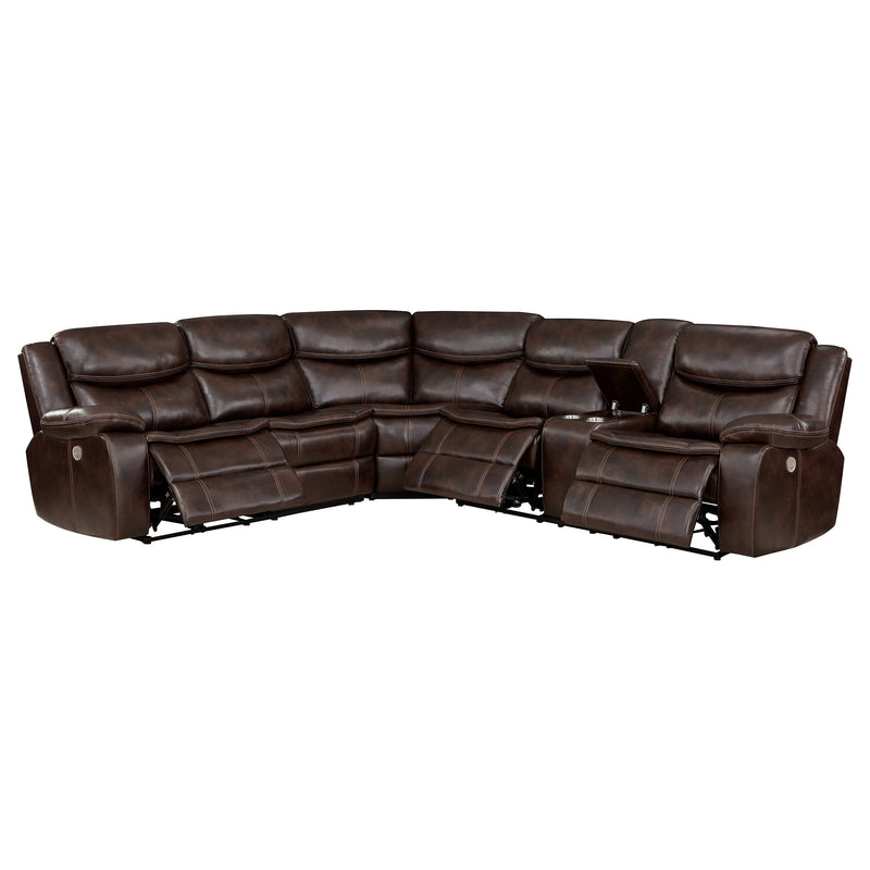 Sofá seccional reclinable eléctrico tapizado Sycamore