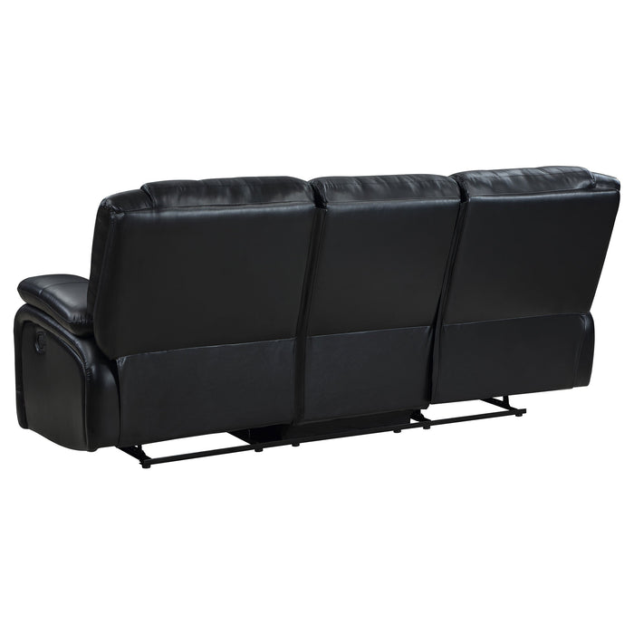 Camila 2-piece Upholstered Motion Reclining Sofa Set Black