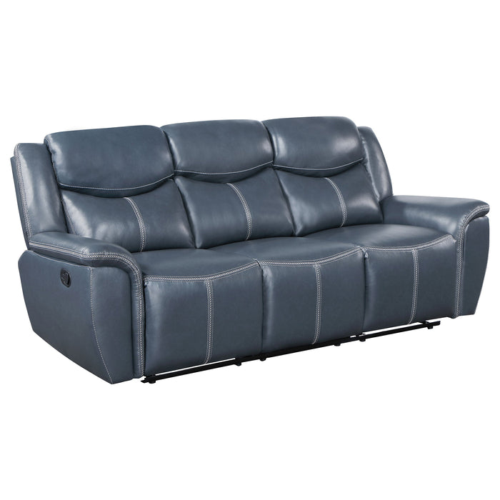 Sloane 2-piece Upholstered Motion Reclining Sofa Set Blue