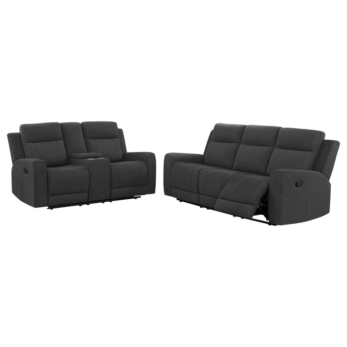 Brentwood  Upholstered Reclining Sofa Set Dark Charcoal