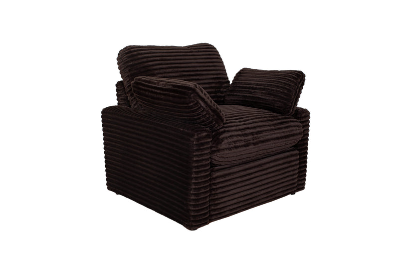 Sillón reclinable eléctrico tapizado Collins, marrón chocolate