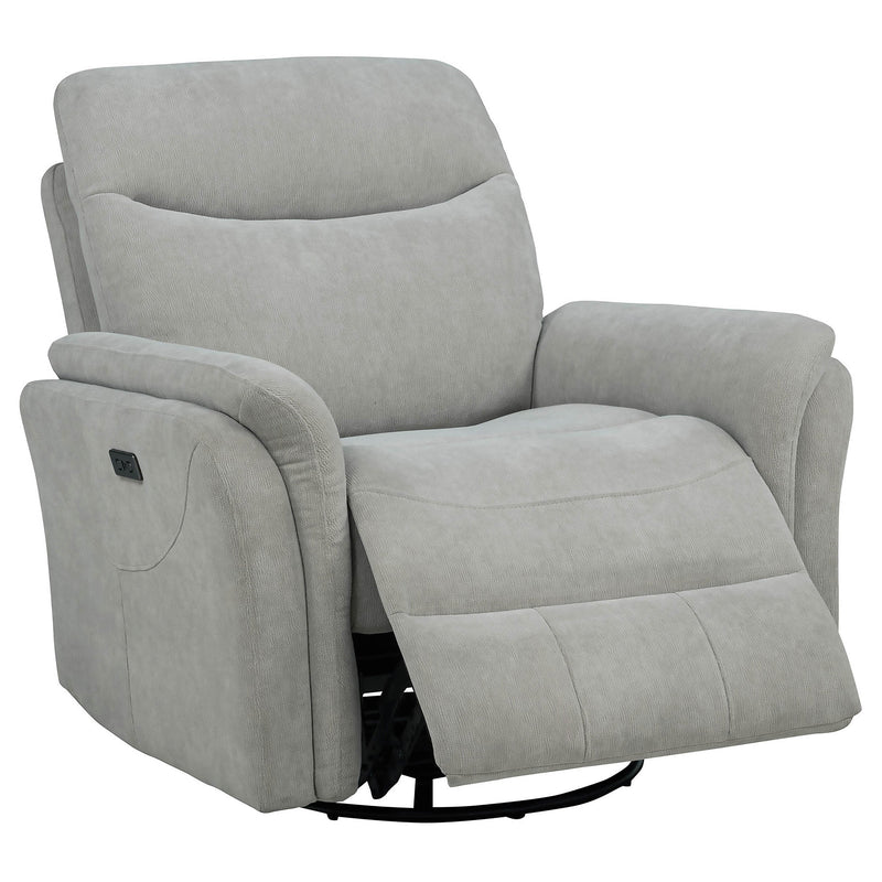 Adler Upholstered Power Swivel Glider Recliner
