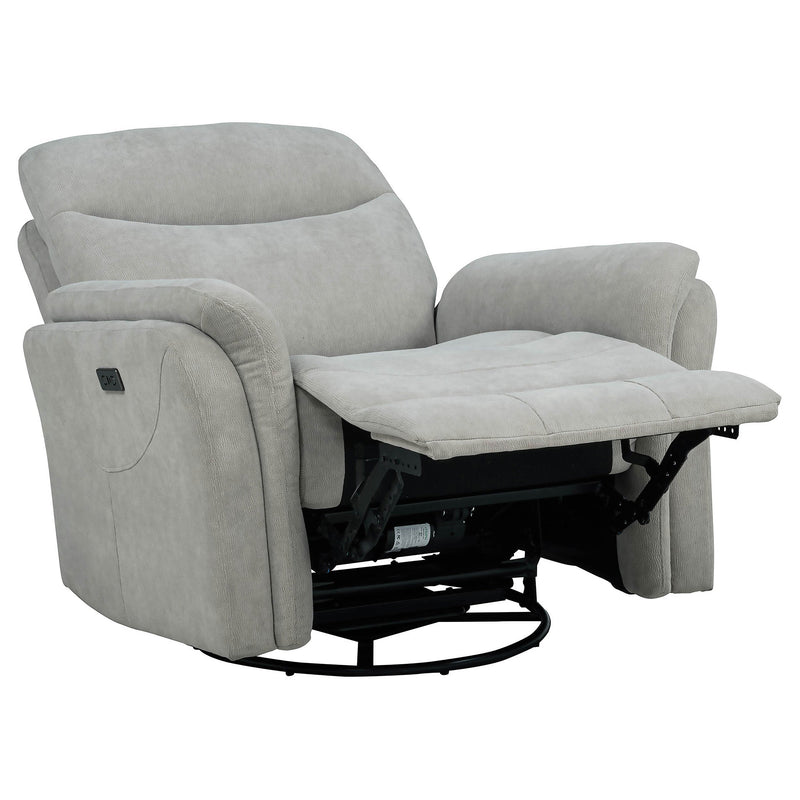 Adler Upholstered Power Swivel Glider Recliner