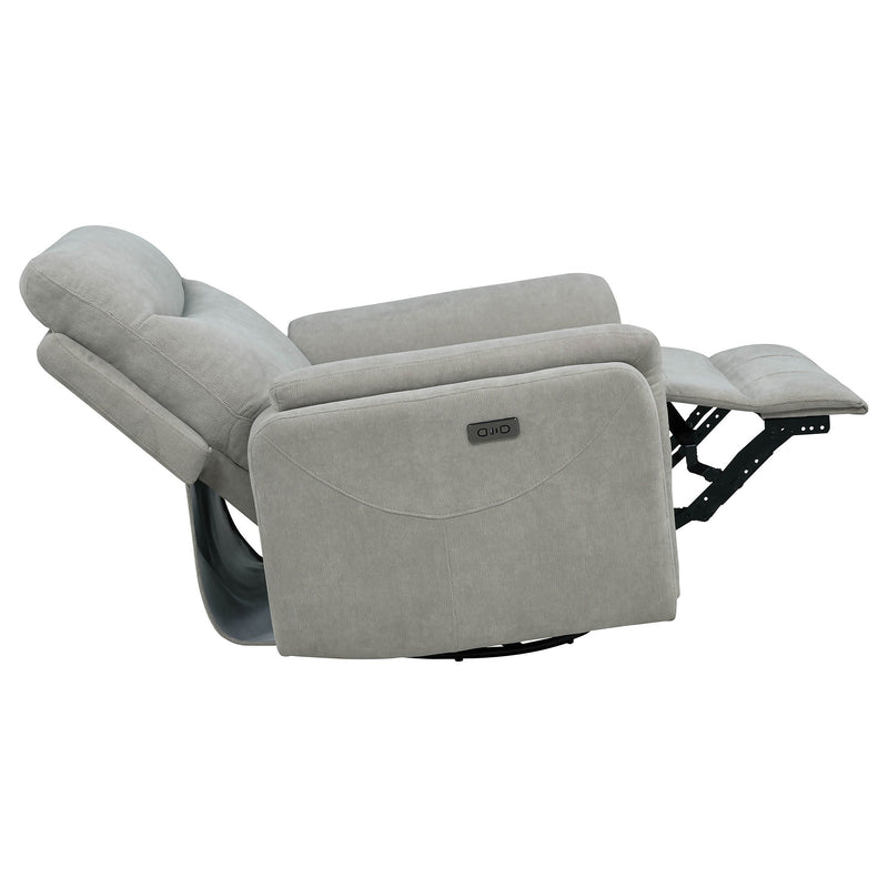 Adler Upholstered Power Swivel Glider Recliner