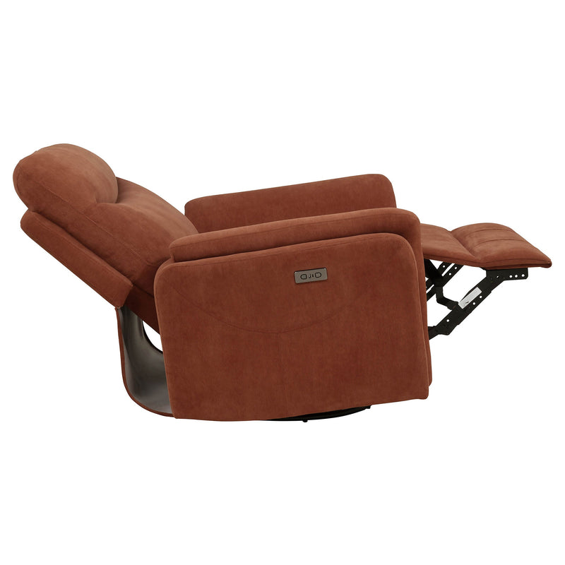Adler Upholstered Power Swivel Glider Recliner