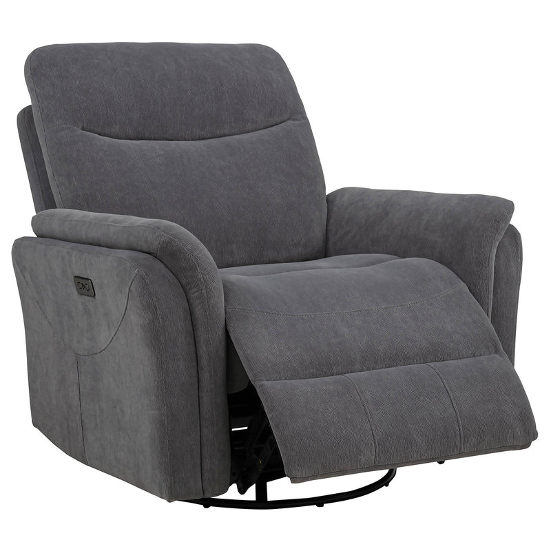Adler Upholstered Power Swivel Glider Recliner
